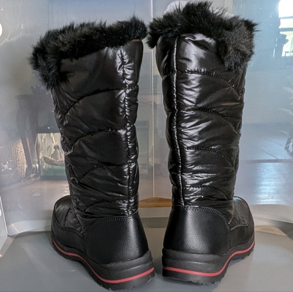 Cat&Jack NWOT Nicole 5 slick puff black vegan fur lined  zipup winter/snow boots - Picture 9 of 10